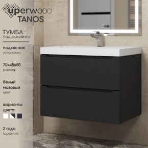 Тумба под раковину Uperwood Tanos 70 см, подвесная, черная матовая в Дегтярске - degtyarsk.ok-mebel.com | фото 3