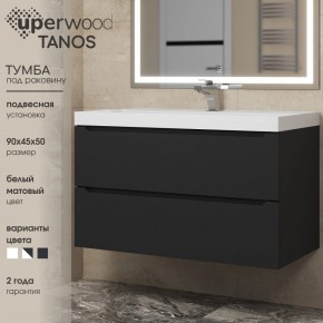 Тумба под раковину Uperwood Tanos 90 см, подвесная, черная матовая в Дегтярске - degtyarsk.ok-mebel.com | фото 3