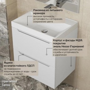 Тумба с раковиной Uperwood Tanos 50 см, подвесная, белая матовая в Дегтярске - degtyarsk.ok-mebel.com | фото 6