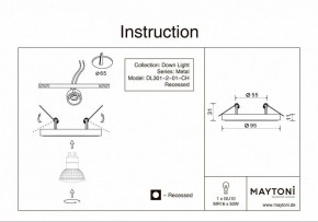 Встраиваемый светильник Maytoni Metal DL301-2-01-CH в Дегтярске - degtyarsk.ok-mebel.com | фото 5